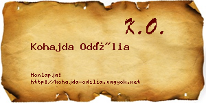 Kohajda Odília névjegykártya
